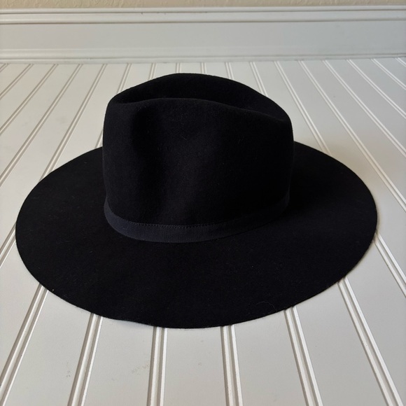 J. Crew | Women's Wide-Brimmed Italian Wool-Felt Hat Size M/L Black NWT - Picture 5 of 8